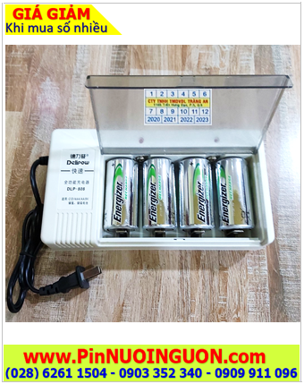 Delipow DLP-808 _Bộ sạc Pin DLP-808 kèm 4 pin sạc D Energizer NH50-BP2 (D2500mAh 1.2v)